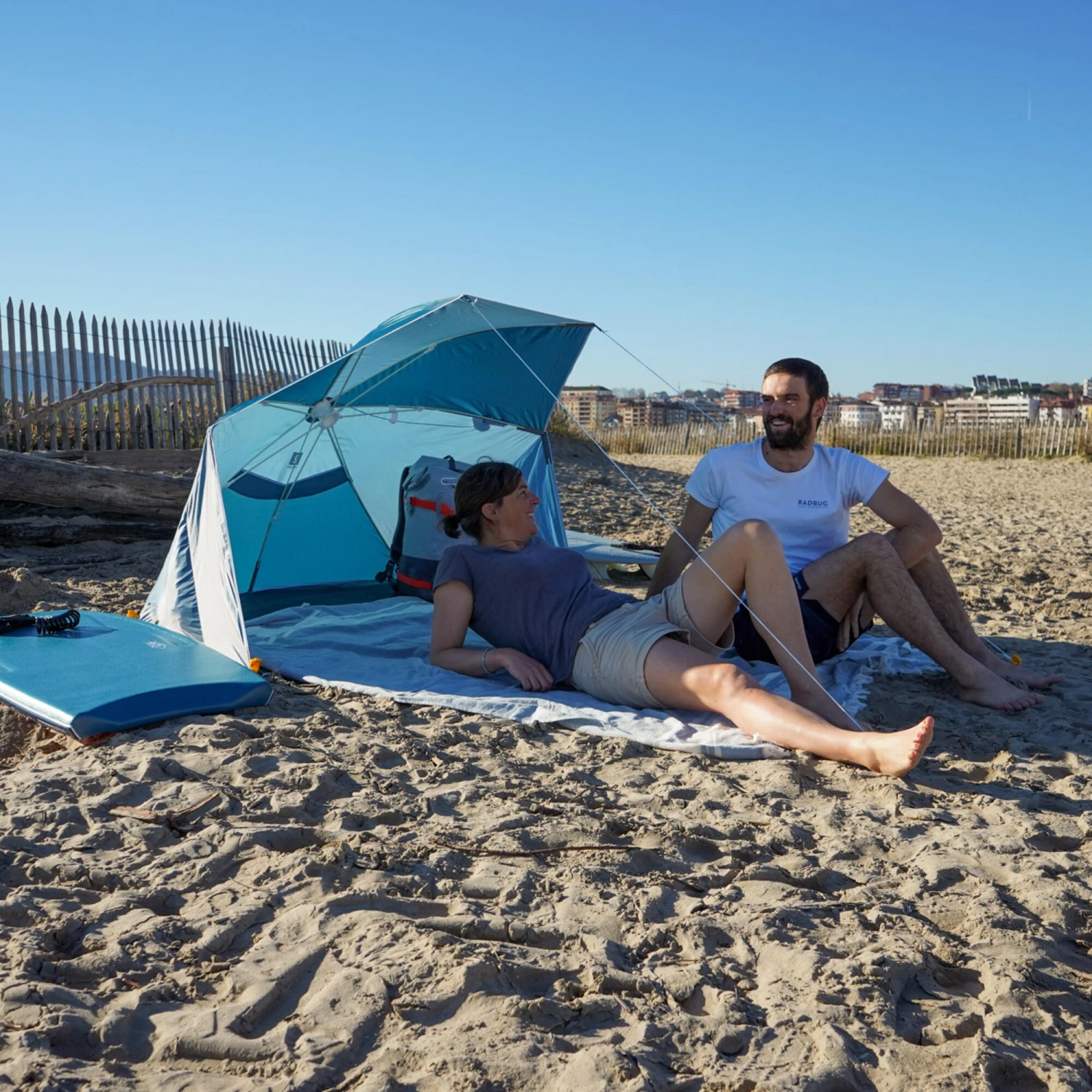 Decathlon ED SUN SHELTER IWIKO 180 UPF50 + 3 SEATS BLUE - Image 3