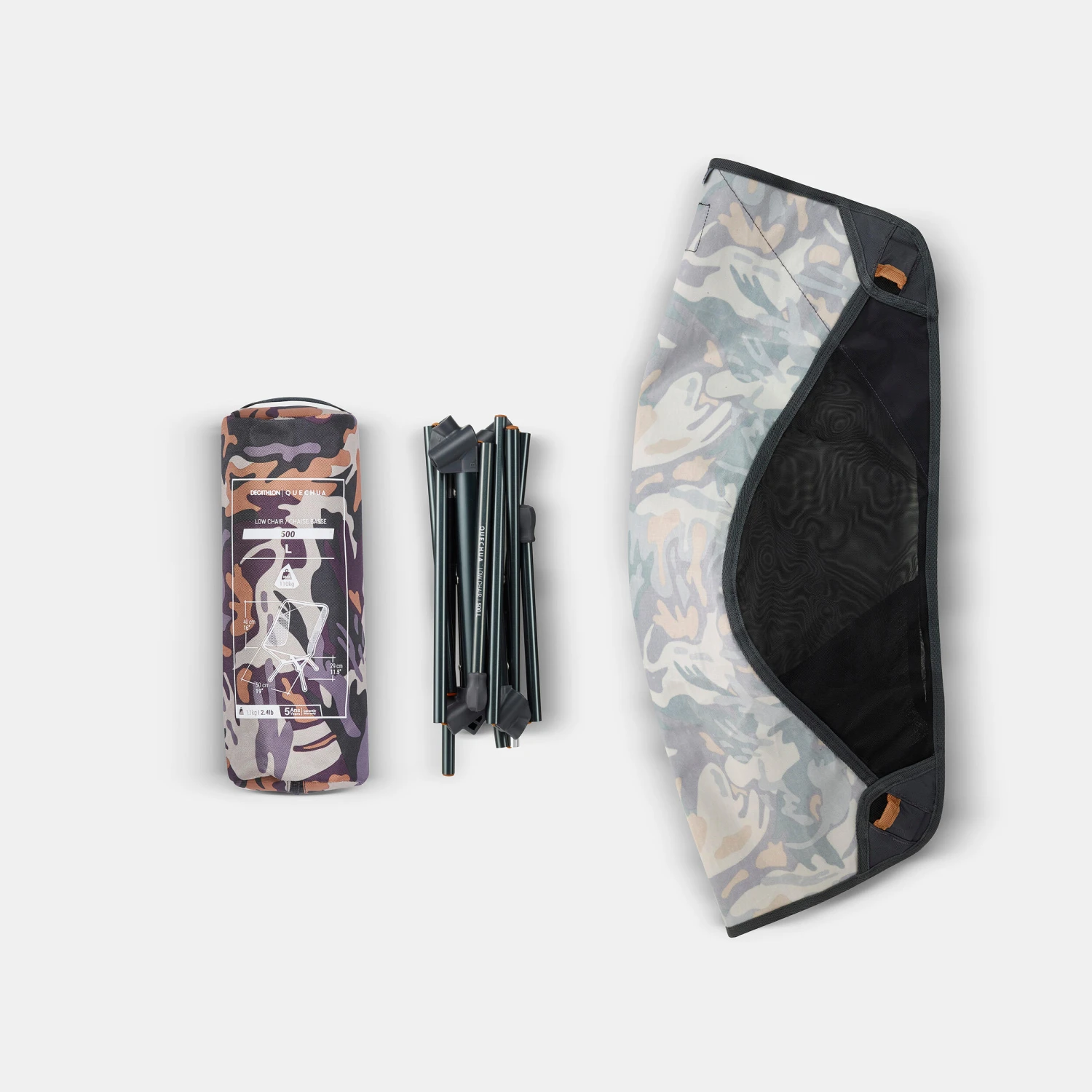 Quechua LOW FOLDING CAMPING CHAIR MH500 CAMO - Image 3