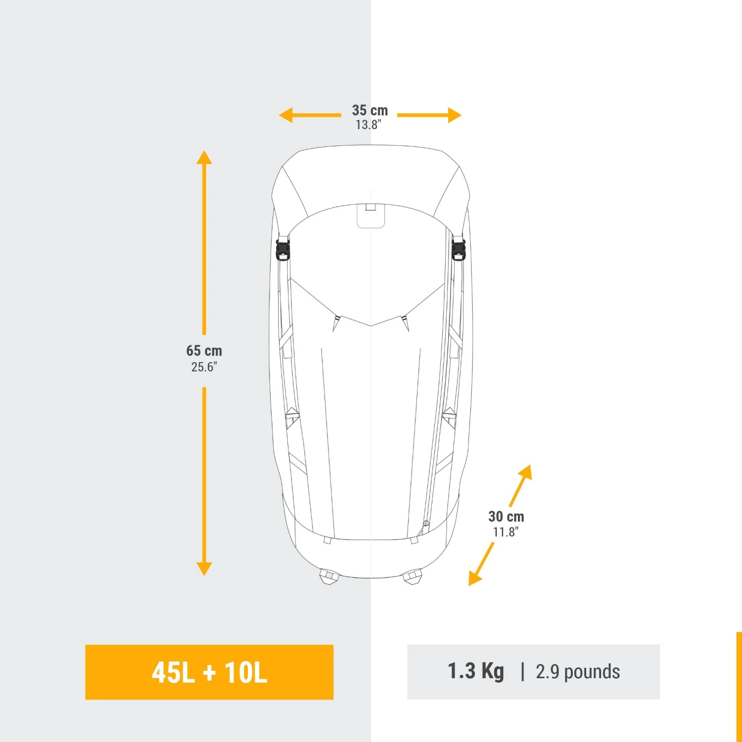 Women’s Ultralight Trekking Backpack 45+10 L - Image 3