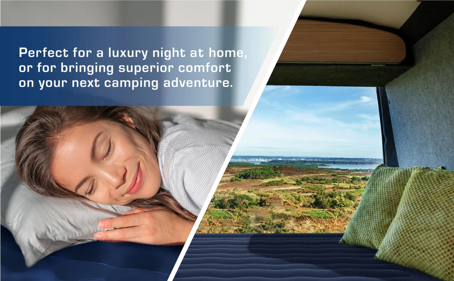 Single Comfort Plus Air Bed – Navy/White - Image 3