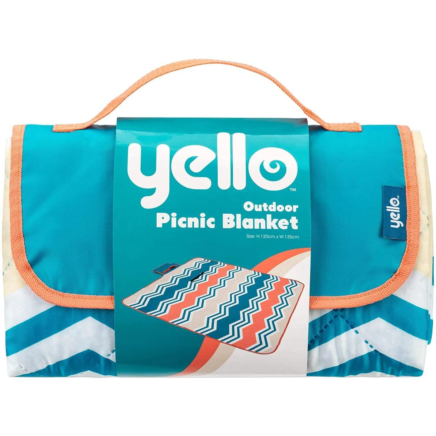 Yello Folding Picnic Blanket Zig Zag Design