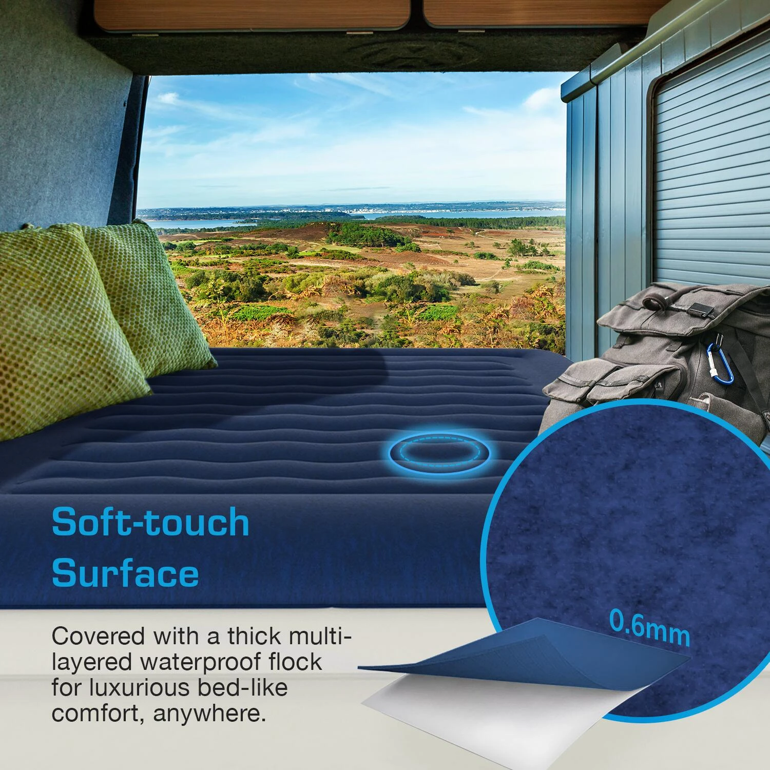 Single Comfort Plus Air Bed – Navy/White - Image 2