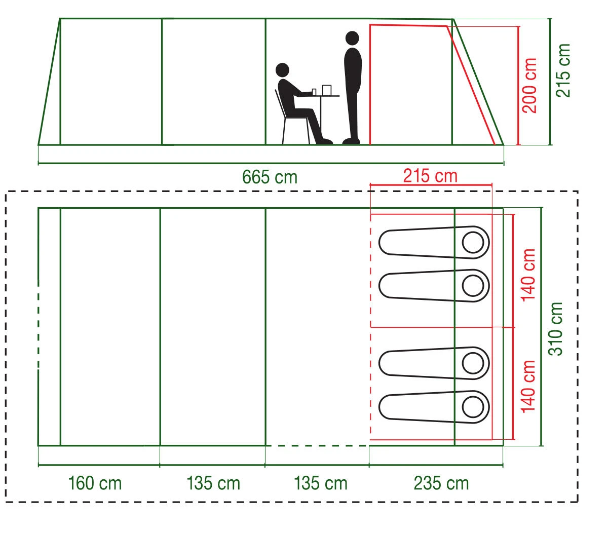 Coleman Weathermaster 4XL BlackOut Air Tent - Image 2
