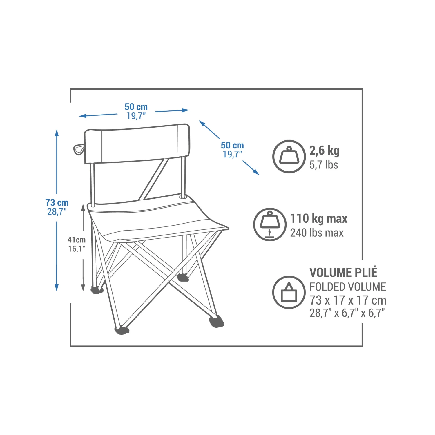 Quechua Folding Camping Chair - Image 2