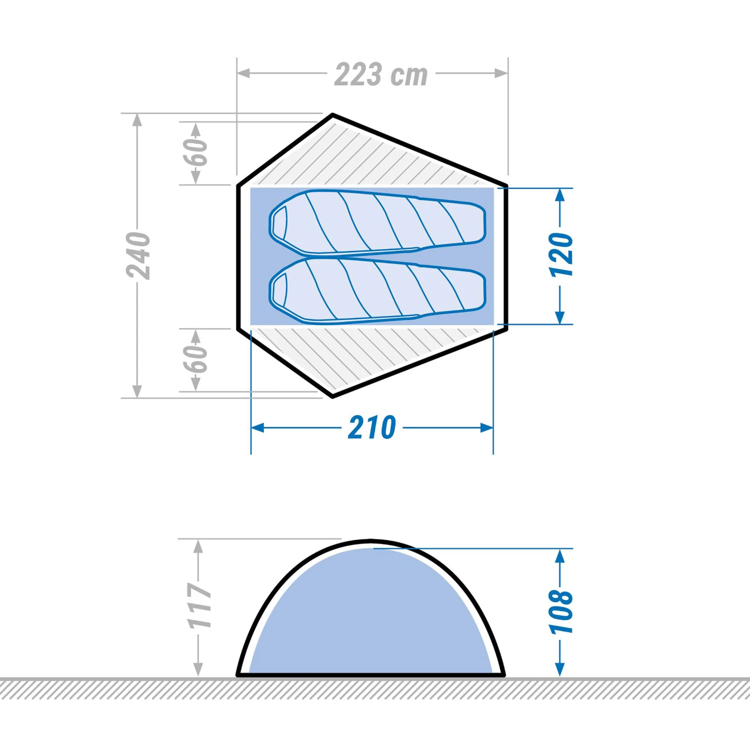 2 Man Dome Trekking Blackout Tent - MT500 F&B - Image 3