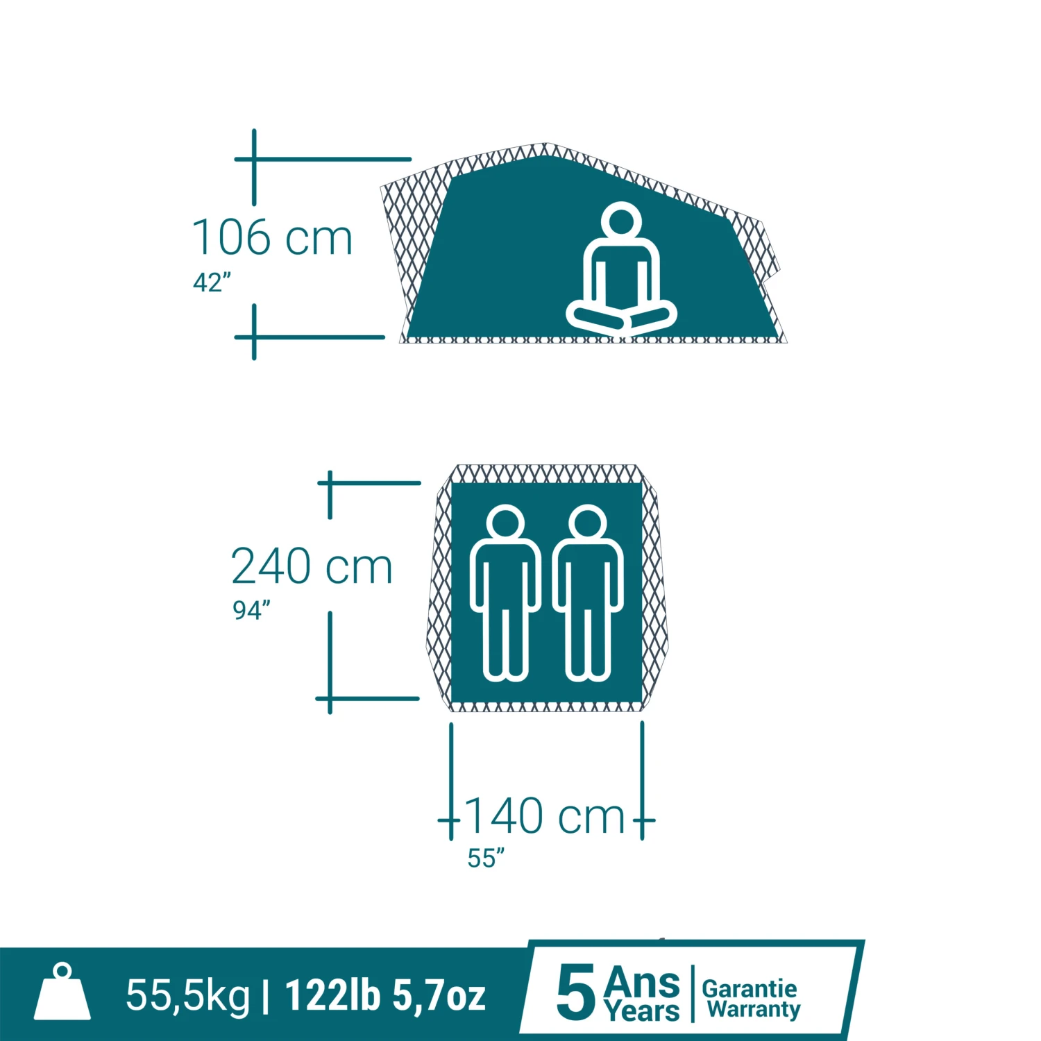 Quechua Roof Tent MH500 Fresh & Black 2P - Image 5