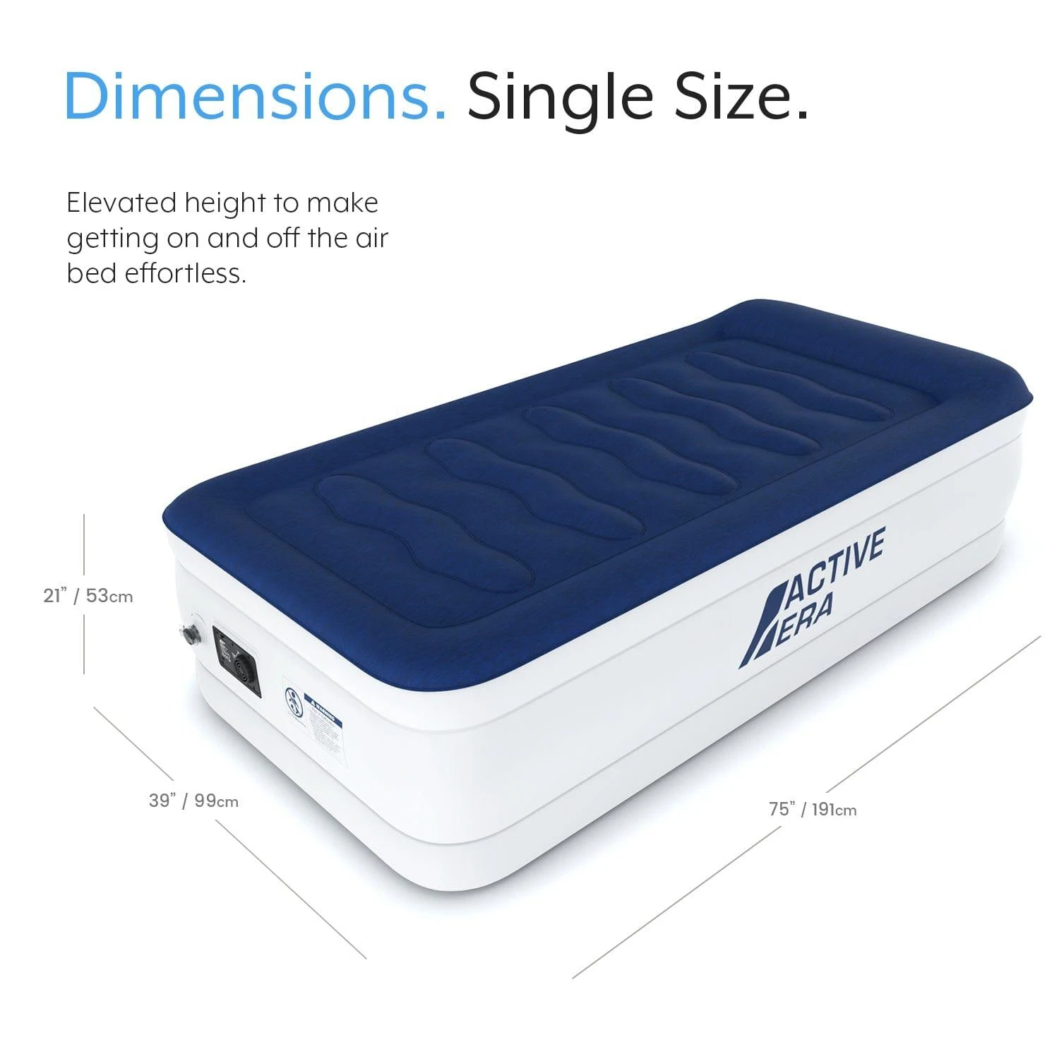 Single Comfort Plus Air Bed – Navy/White - Image 4